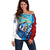 Coat Of Arms Cuba Off Shoulder Sweater Caribbean Cuban Map - Wonder Print Shop