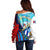 Coat Of Arms Cuba Off Shoulder Sweater Caribbean Cuban Map - Wonder Print Shop