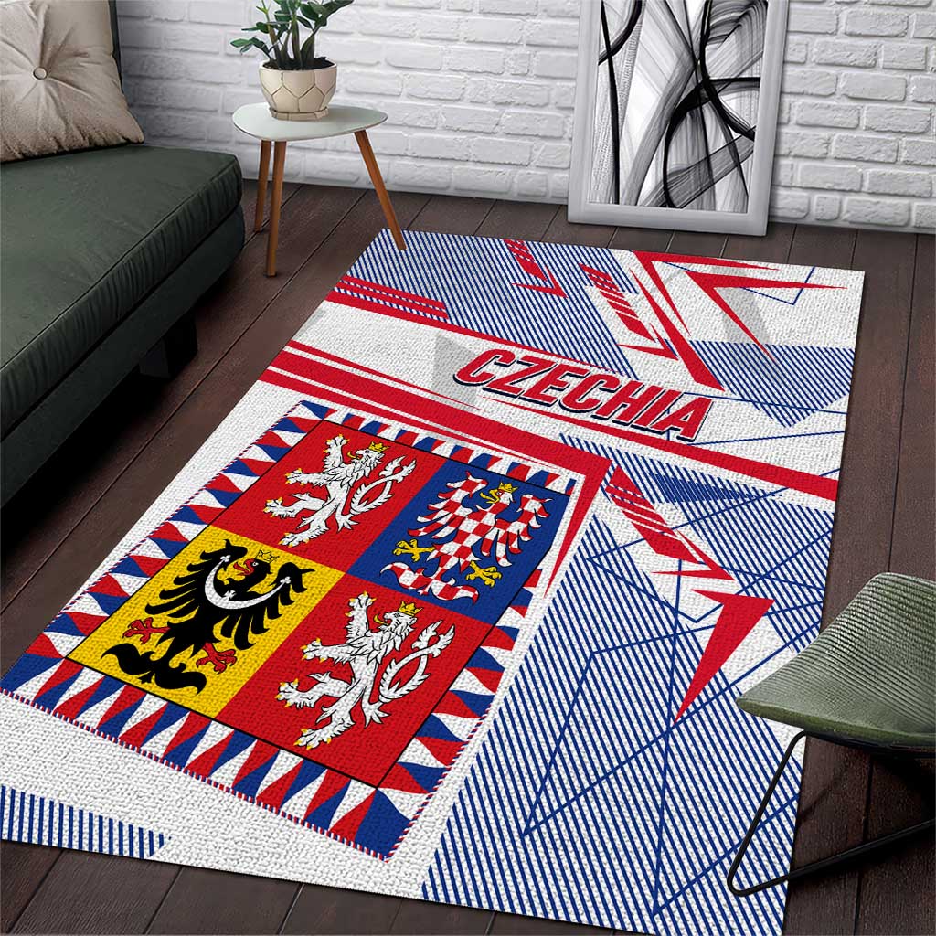 Coat Of Arms Czechia Area Rug Czech Republic Sporty Geometric - Wonder Print Shop