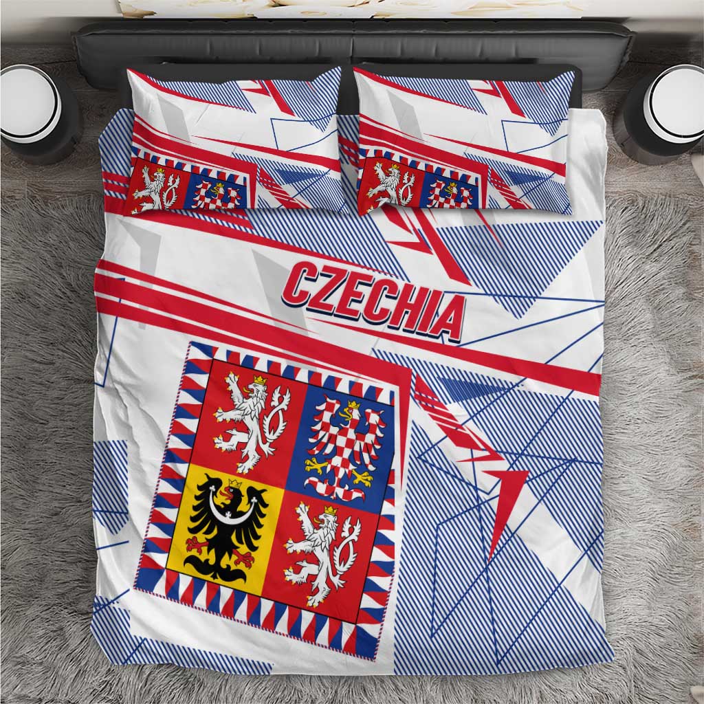 Coat Of Arms Czechia Bedding Set Czech Republic Sporty Geometric - Wonder Print Shop