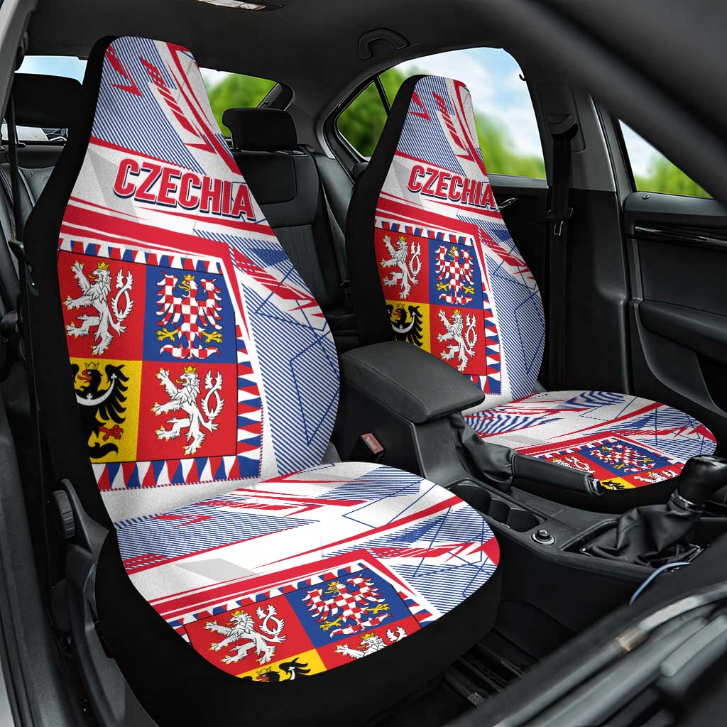 Coat Of Arms Czechia Car Seat Cover Czech Republic Sporty Geometric - Wonder Print Shop