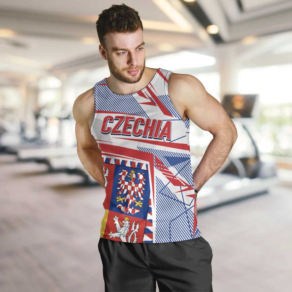 Coat Of Arms Czechia Men Tank Top Czech Republic Sporty Geometric - Wonder Print Shop