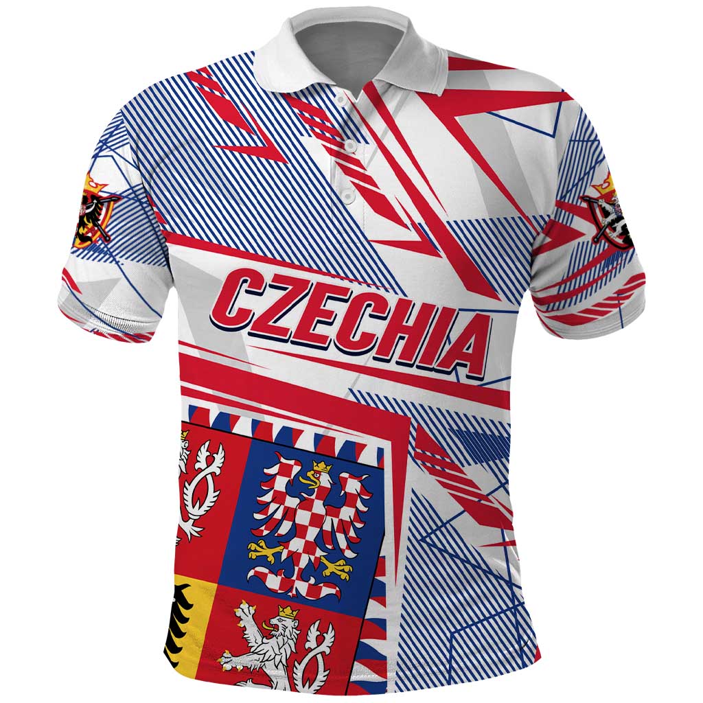 Coat Of Arms Czechia Polo Shirt Czech Republic Sporty Geometric - Wonder Print Shop