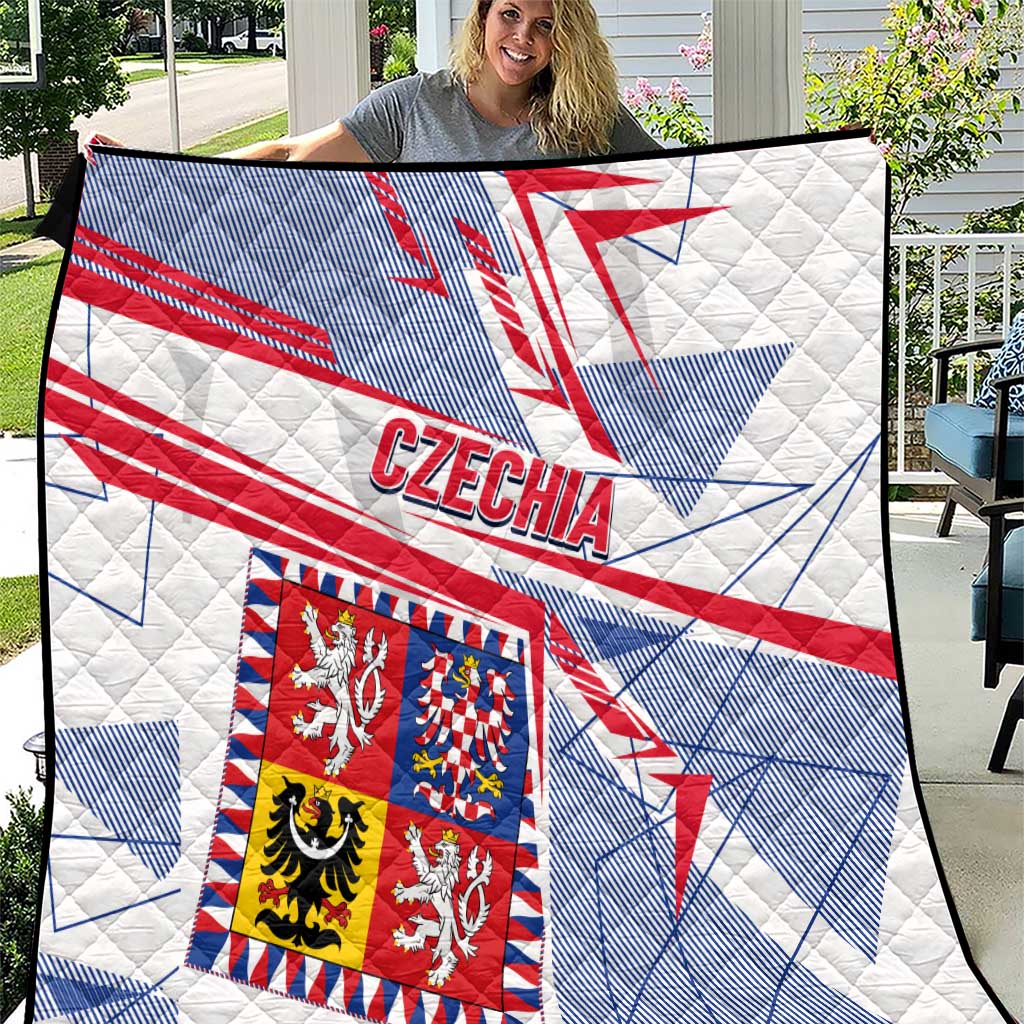 Coat Of Arms Czechia Quilt Czech Republic Sporty Geometric - Wonder Print Shop