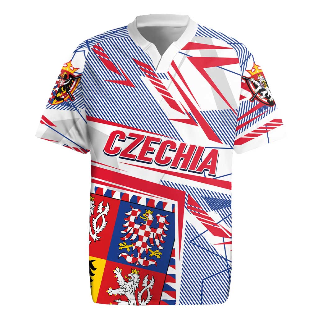 Coat Of Arms Czechia Rugby Jersey Czech Republic Sporty Geometric - Wonder Print Shop