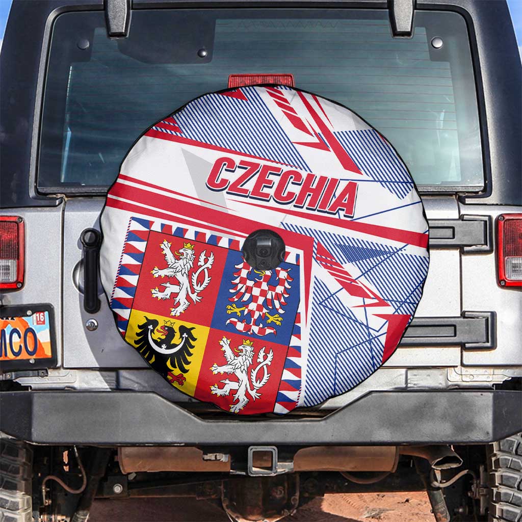 Coat Of Arms Czechia Spare Tire Cover Czech Republic Sporty Geometric - Wonder Print Shop