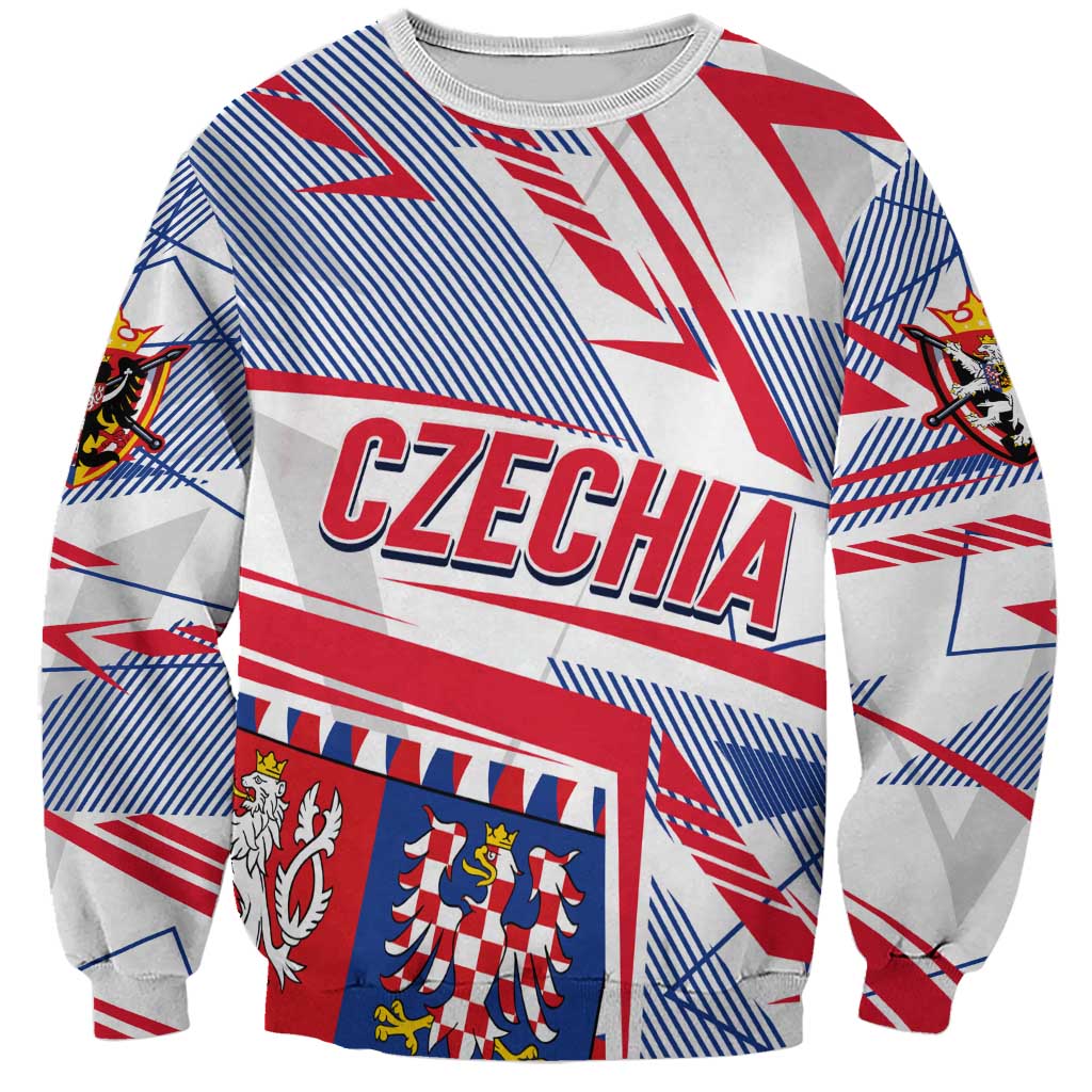 Coat Of Arms Czechia Sweatshirt Czech Republic Sporty Geometric - Wonder Print Shop