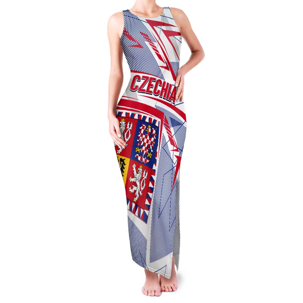 Coat Of Arms Czechia Tank Maxi Dress Czech Republic Sporty Geometric - Wonder Print Shop