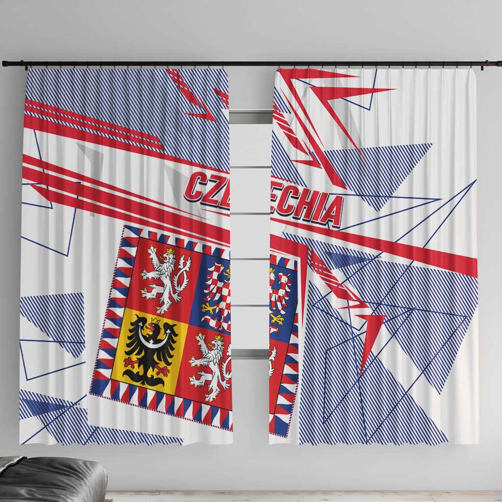 Coat Of Arms Czechia Window Curtain Czech Republic Sporty Geometric - Wonder Print Shop