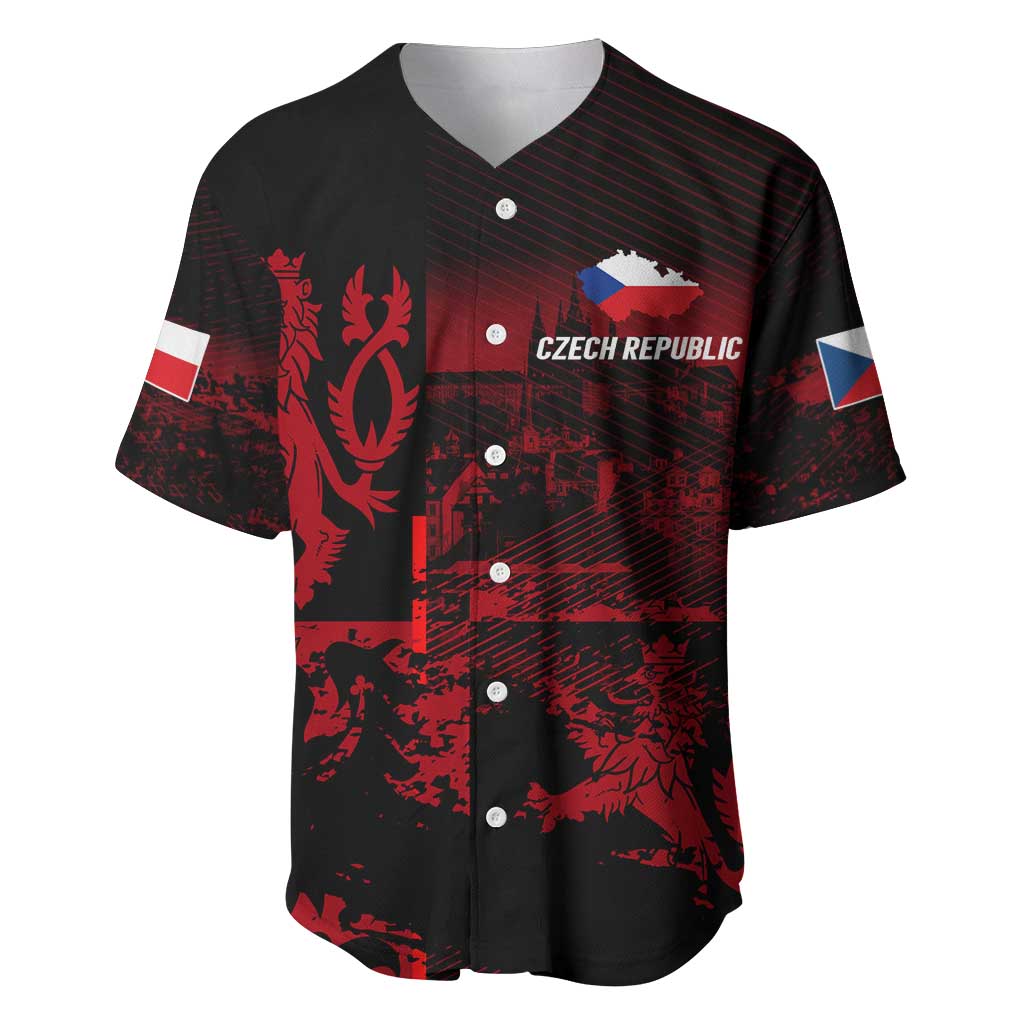 Czech Republic Lion Baseball Jersey Czechia Black Red - Wonder Print Shop