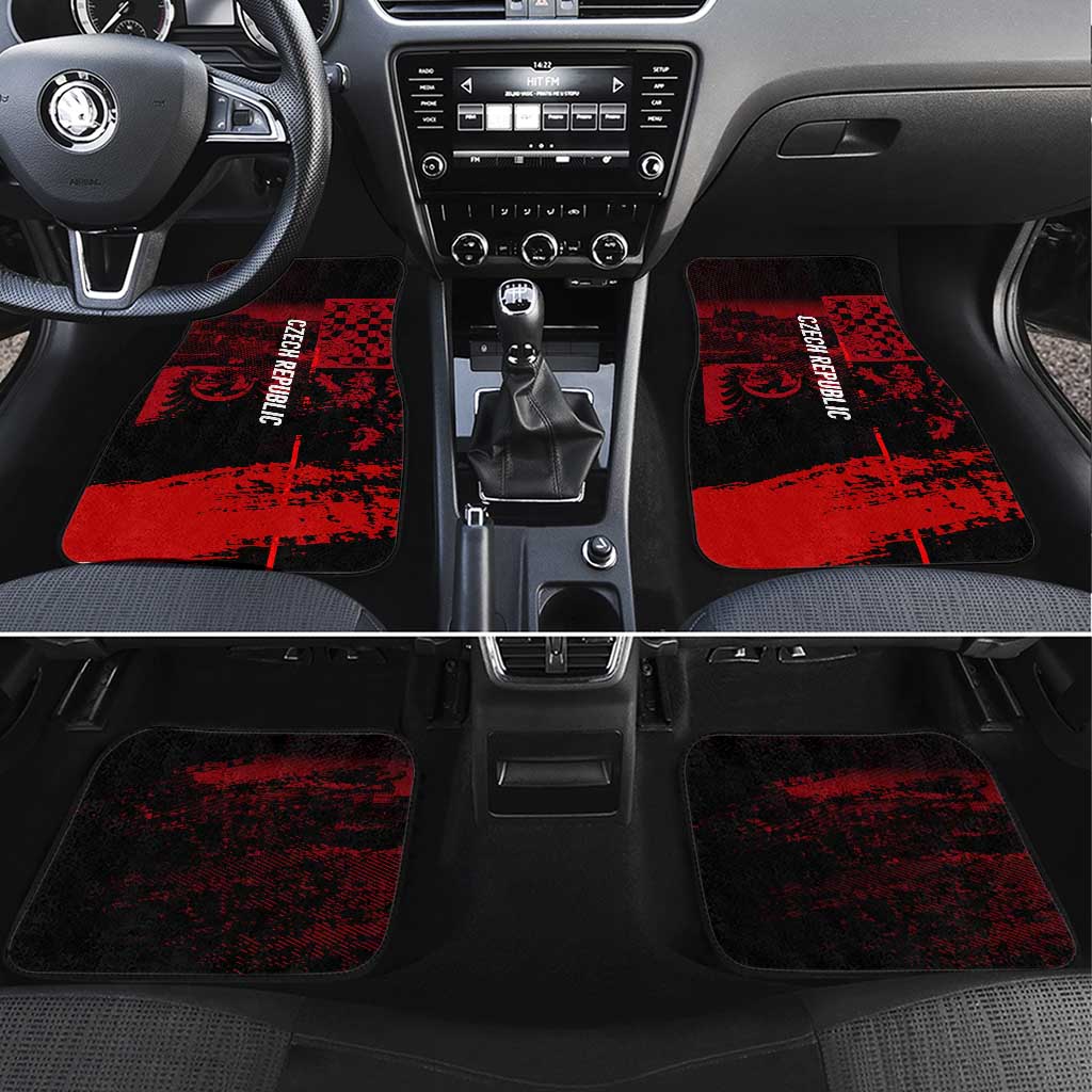 Czech Republic Lion Car Mats Czechia Black Red - Wonder Print Shop