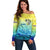 Personalized Fishing Bone Summer Bass Off Shoulder Sweater Fishbone Ocean - Wonder Print Shop