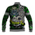 Personalized Franken Fish Baseball Jacket Skull Fishing Green - Wonder Print Shop