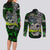 Personalized Franken Fish Couples Matching Long Sleeve Bodycon Dress and Long Sleeve Button Shirt Skull Fishing Green - Wonder Print Shop