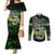 Personalized Franken Fish Couples Matching Mermaid Dress and Long Sleeve Button Shirt Skull Fishing Green