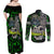 Personalized Franken Fish Couples Matching Off Shoulder Maxi Dress and Long Sleeve Button Shirt Skull Fishing Green - Wonder Print Shop