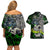 Personalized Franken Fish Couples Matching Off Shoulder Short Dress and Hawaiian Shirt Skull Fishing Green - Wonder Print Shop