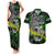 Personalized Franken Fish Couples Matching Tank Maxi Dress and Hawaiian Shirt Skull Fishing Green - Wonder Print Shop