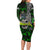 Personalized Franken Fish Family Matching Long Sleeve Bodycon Dress and Hawaiian Shirt Skull Fishing Green - Wonder Print Shop