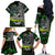 Personalized Franken Fish Family Matching Off The Shoulder Long Sleeve Dress and Hawaiian Shirt Skull Fishing Green - Wonder Print Shop