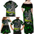 Personalized Franken Fish Family Matching Off Shoulder Maxi Dress and Hawaiian Shirt Skull Fishing Green - Wonder Print Shop