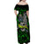 Personalized Franken Fish Family Matching Off Shoulder Maxi Dress and Hawaiian Shirt Skull Fishing Green - Wonder Print Shop