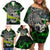 Personalized Franken Fish Family Matching Off Shoulder Short Dress and Hawaiian Shirt Skull Fishing Green - Wonder Print Shop