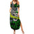 Personalized Franken Fish Family Matching Summer Maxi Dress and Hawaiian Shirt Skull Fishing Green - Wonder Print Shop