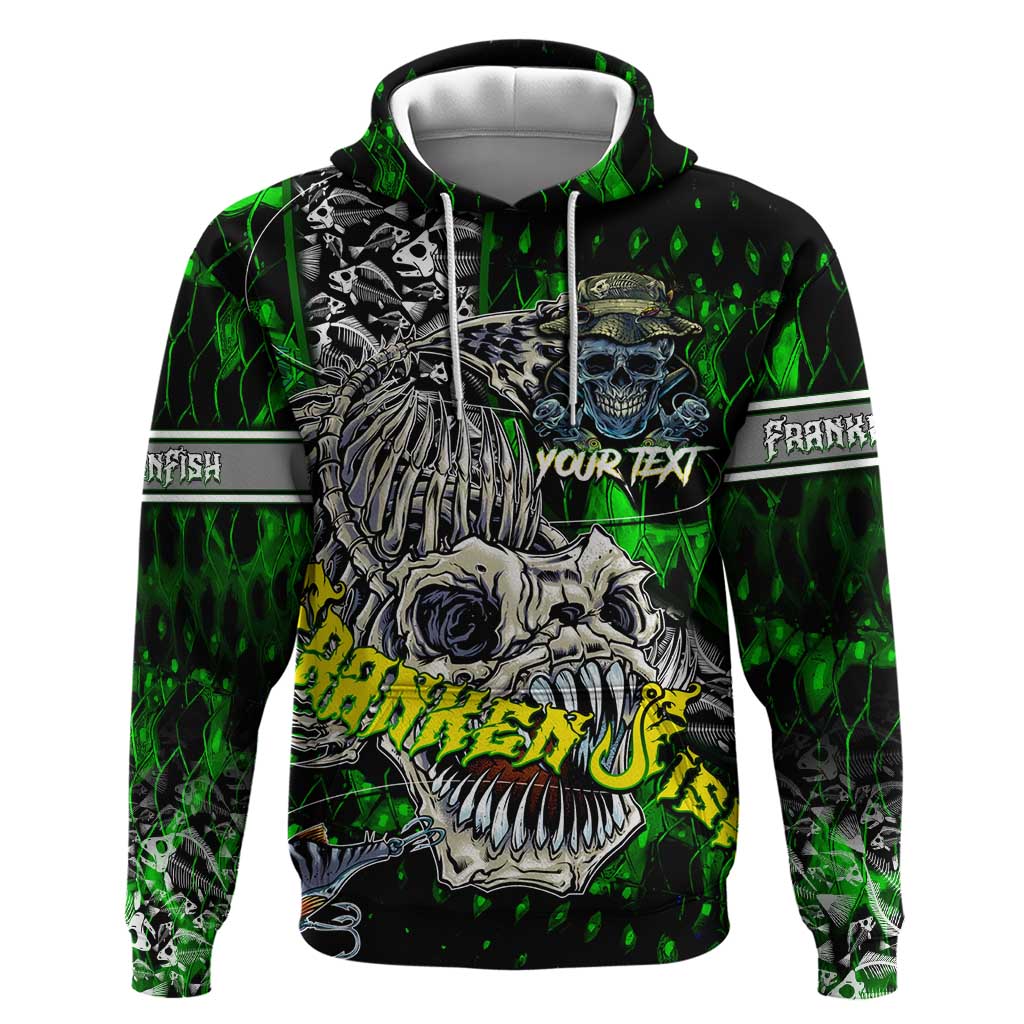 Personalized Franken Fish Hoodie Skull Fishing Green - Wonder Print Shop