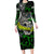 Personalized Franken Fish Long Sleeve Bodycon Dress Skull Fishing Green - Wonder Print Shop