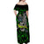 Personalized Franken Fish Off Shoulder Maxi Dress Skull Fishing Green - Wonder Print Shop