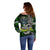 Personalized Franken Fish Off Shoulder Sweater Skull Fishing Green - Wonder Print Shop