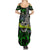 Personalized Franken Fish Summer Maxi Dress Skull Fishing Green