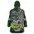 Personalized Franken Fish Wearable Blanket Hoodie Skull Fishing Green