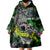 Personalized Franken Fish Wearable Blanket Hoodie Skull Fishing Green