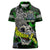 Personalized Franken Fish Women Polo Shirt Skull Fishing Green