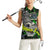 Personalized Franken Fish Women Sleeveless Polo Shirt Skull Fishing Green