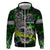 Personalized Franken Fish Zip Hoodie Skull Fishing Green