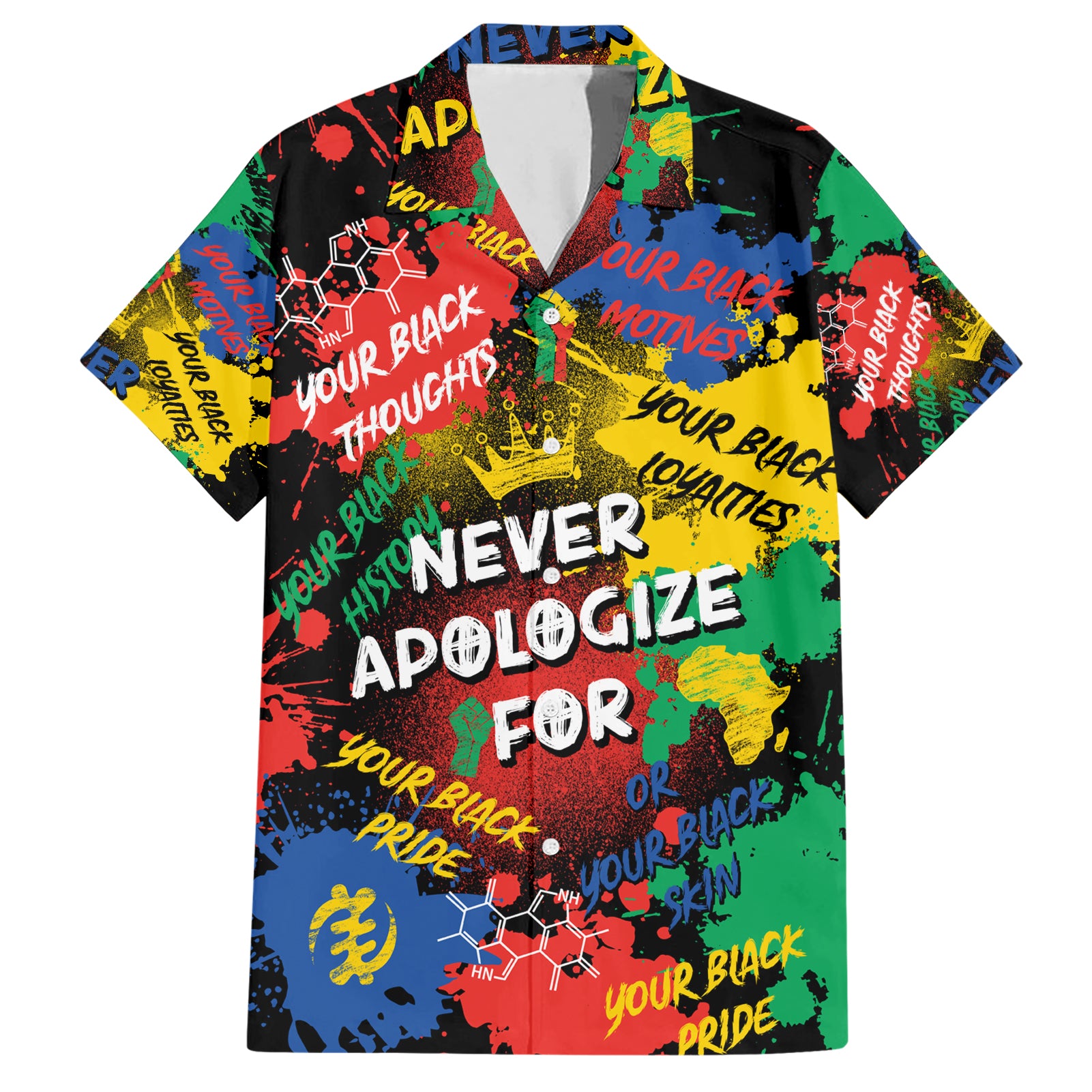 Never Apologize For Being Black Hawaiian Shirt - Wonder Print Shop