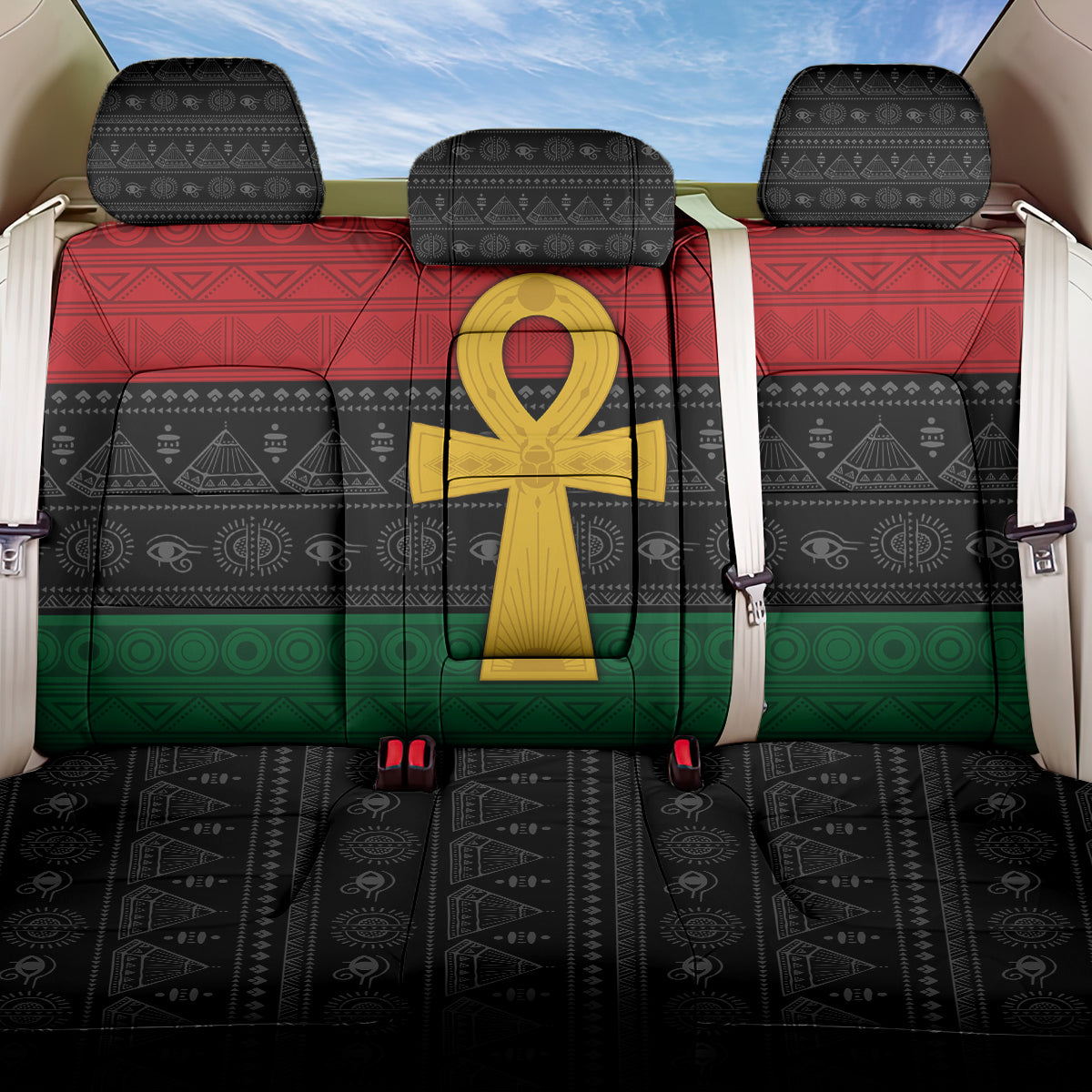 Pan African Ankh Back Car Seat Cover Egyptian Cross DT02