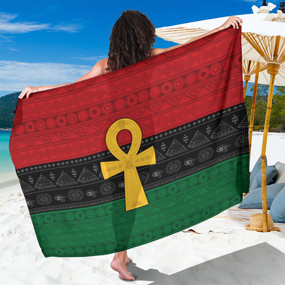 Pan African Ankh Sarong Egyptian Cross