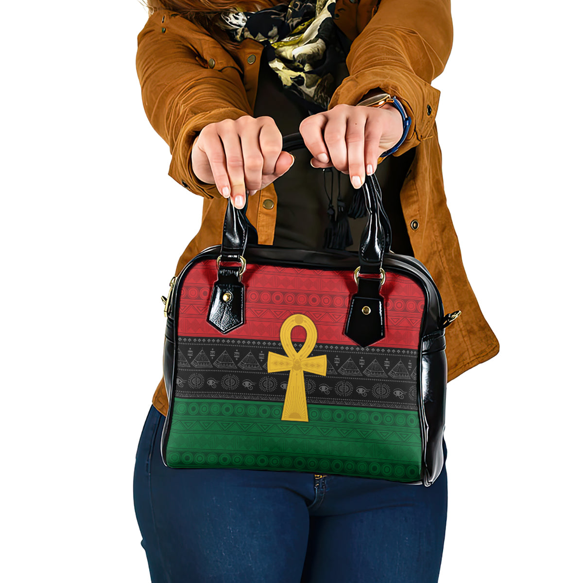 Pan African Ankh Shoulder Handbag Egyptian Cross