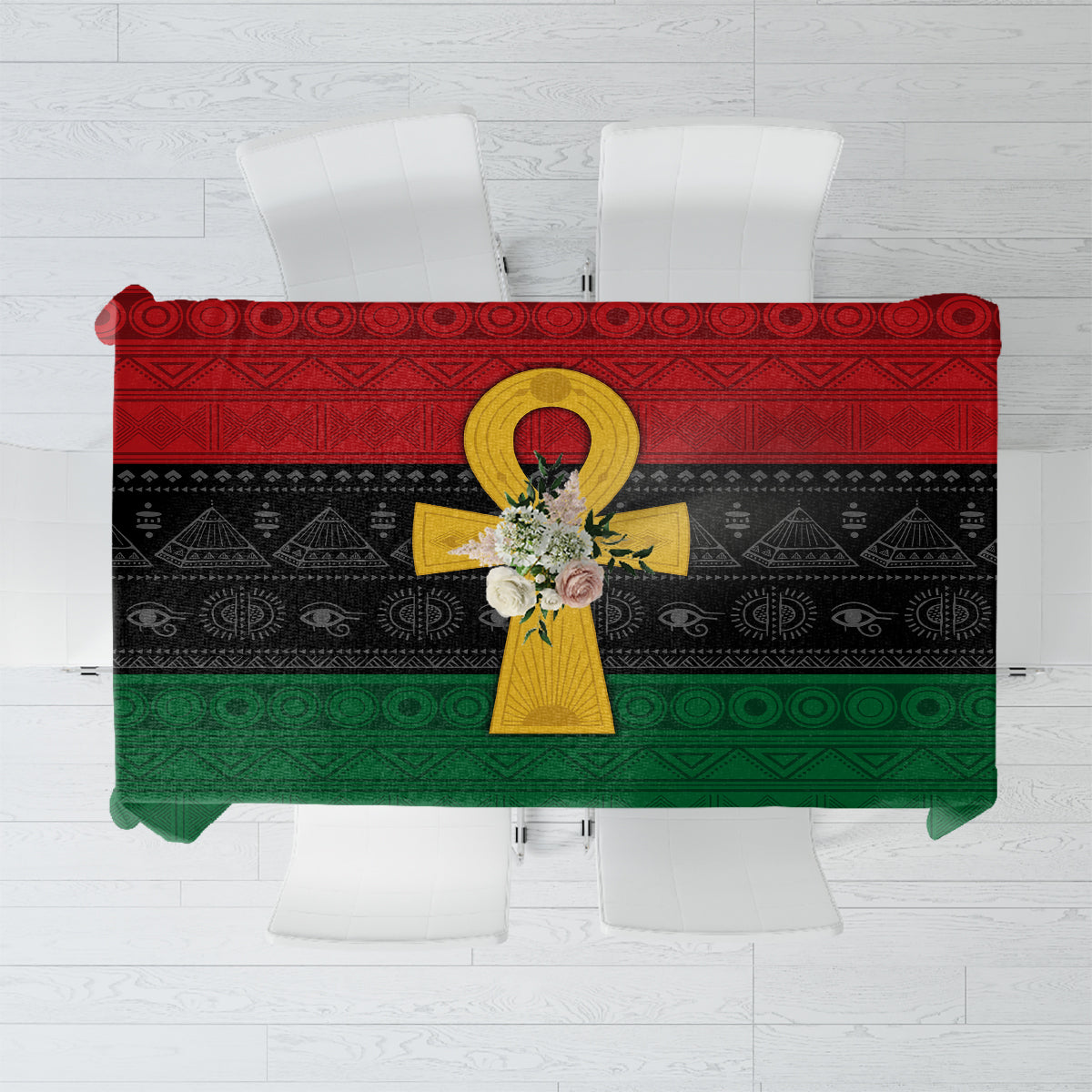 Pan African Ankh Tablecloth Egyptian Cross