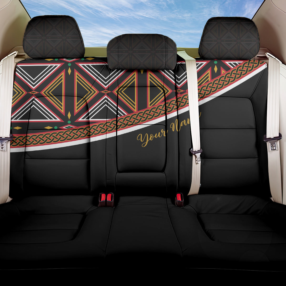 Personalized Bamenda African Back Car Seat Cover Atoghu Cameroon Print - Wonder Print Shop