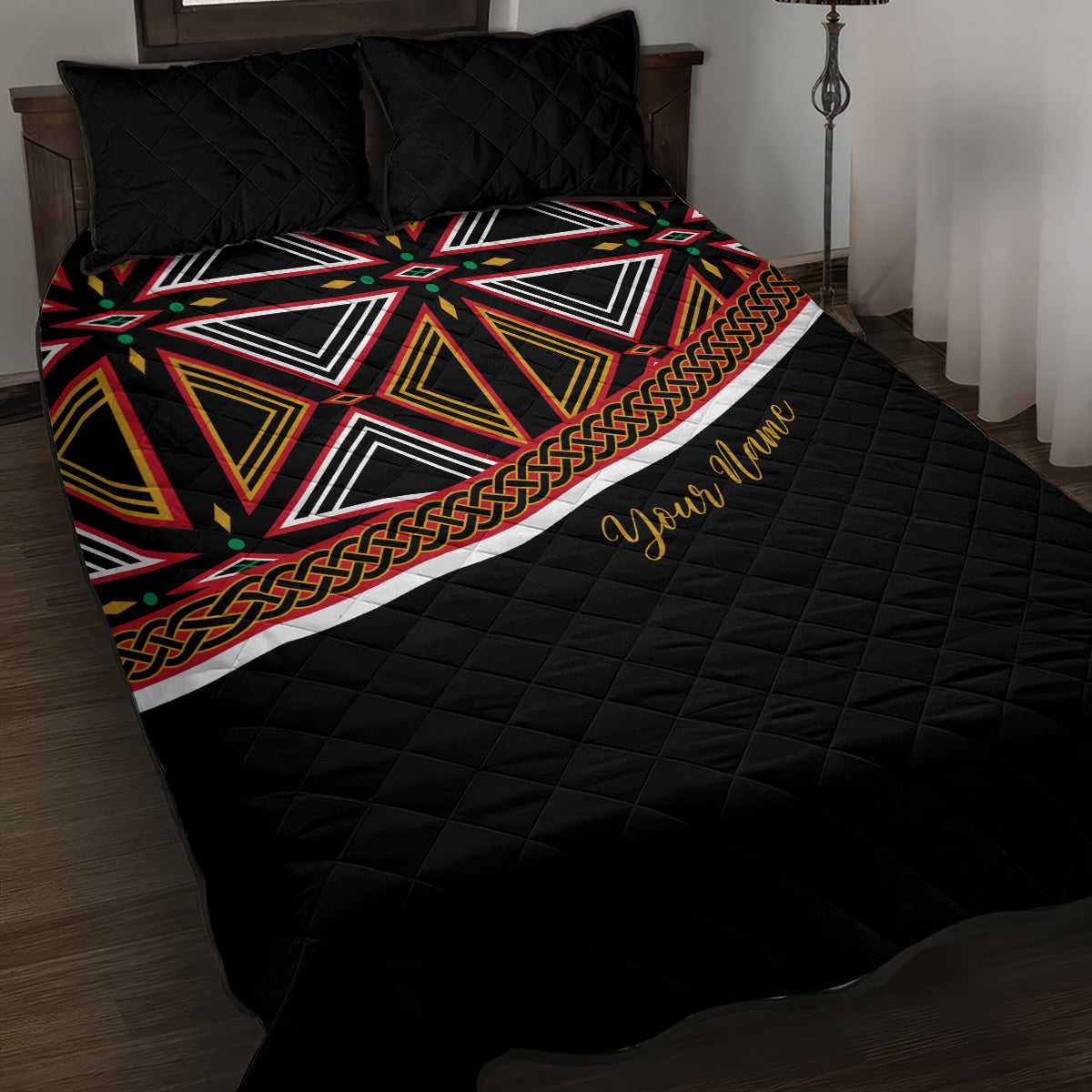 Personalized Bamenda African Quilt Bed Set Atoghu Cameroon Print