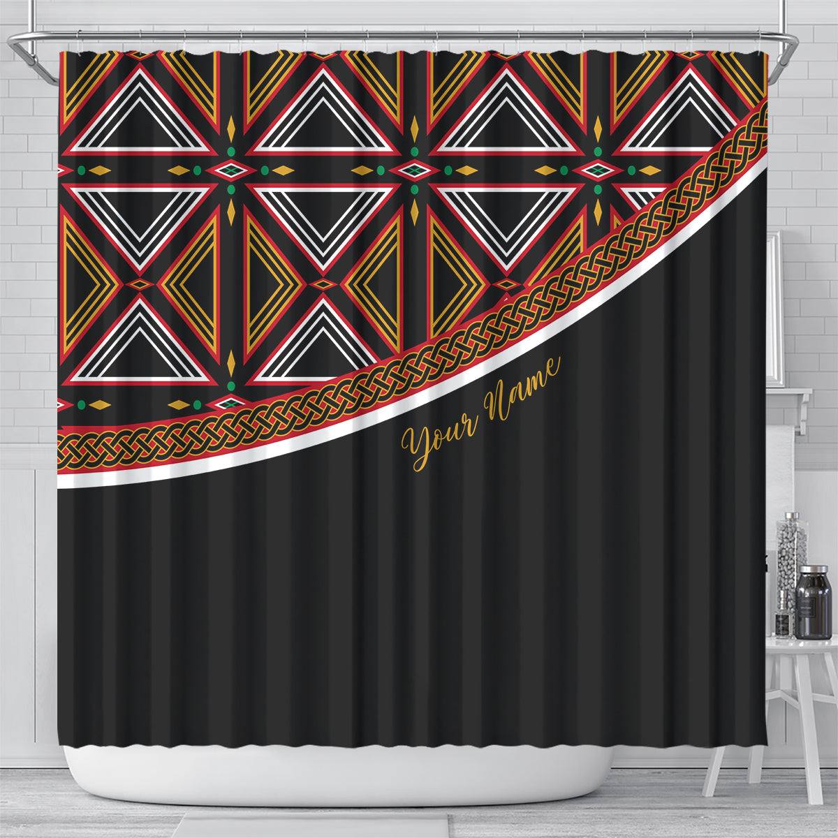 Personalized Bamenda African Shower Curtain Atoghu Cameroon Print