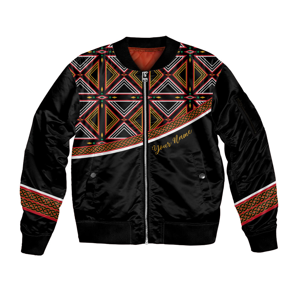 Personalized Bamenda African Sleeve Zip Bomber Jacket Atoghu Cameroon Print - Wonder Print Shop