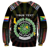 Personalized Comoros Roots Sweatshirt African Map in Fingerprint and Tribal Colors
