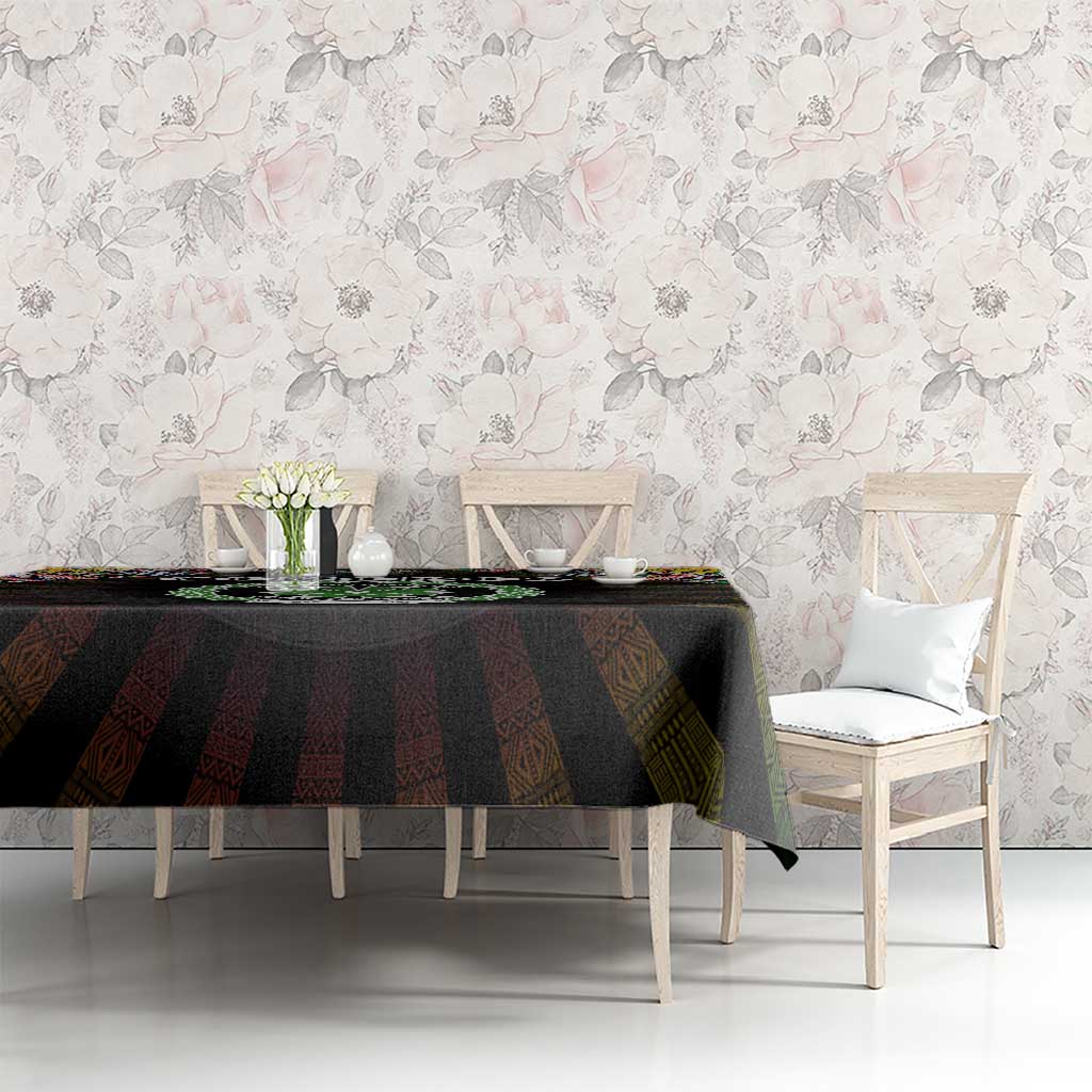 Comoros Roots Tablecloth African Map in Fingerprint and Tribal Colors