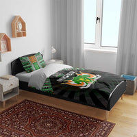 Niger Roots Bedding Set African Map in Fingerprint and Tribal Colors